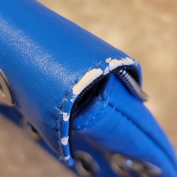 Bebe Cobalt Blue/Silver Rhinestoned Crossbody/Clutch - Picture 15 of 16